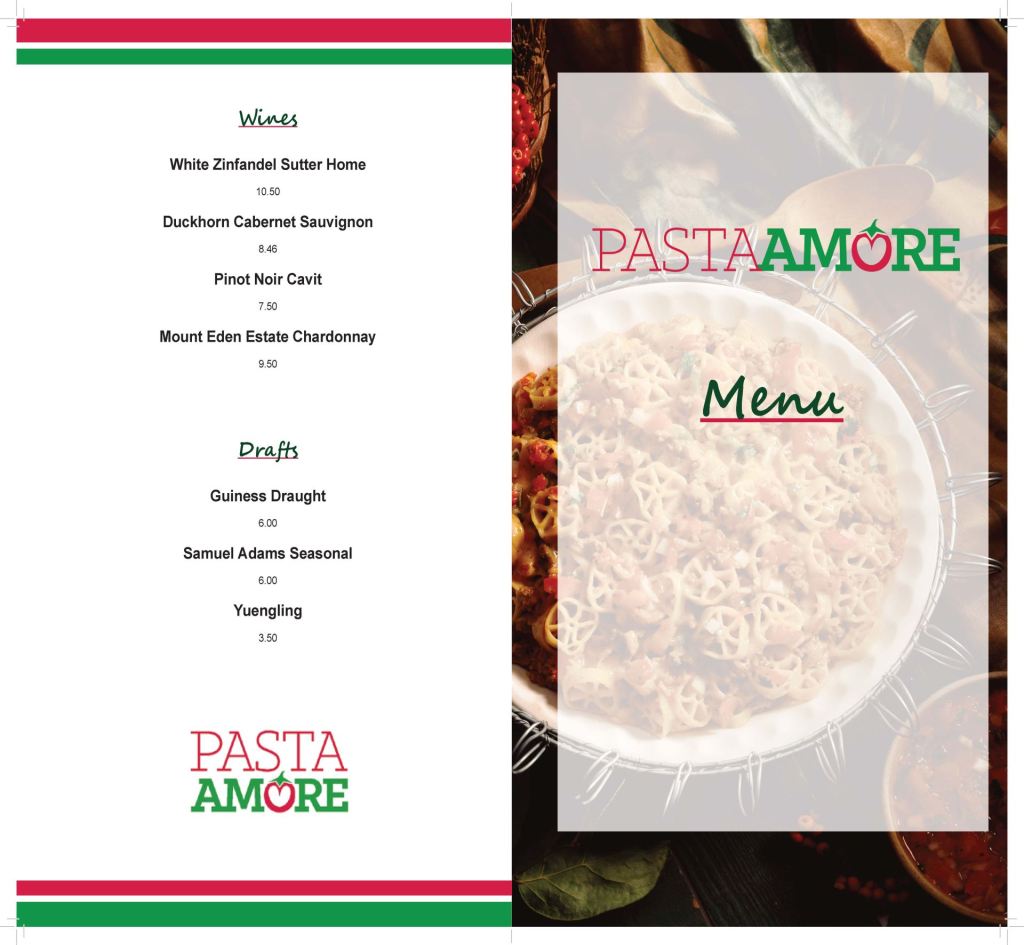 Menu Pages Design