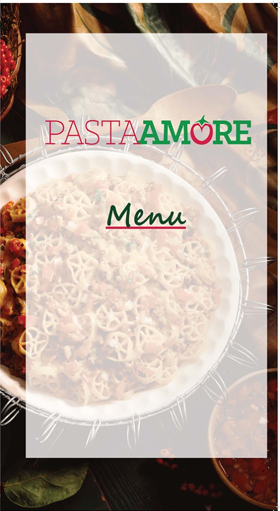 Pasta Amore Menu