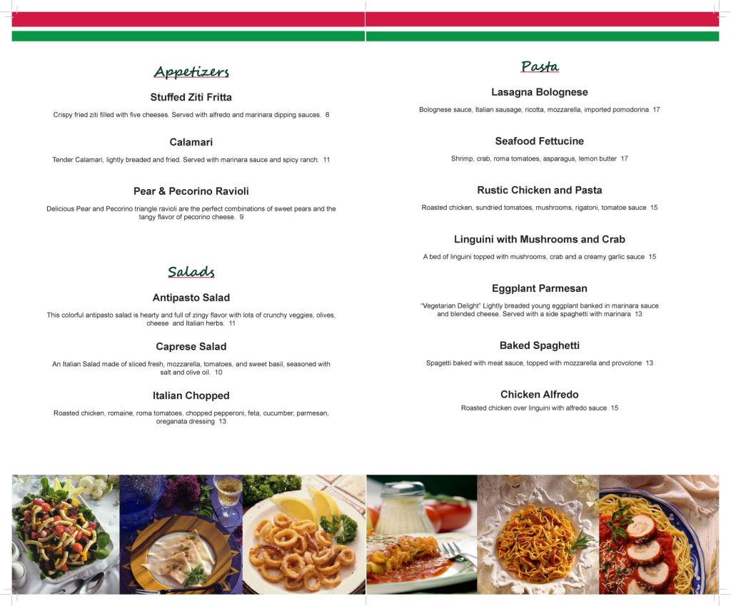 Menu Pages Design